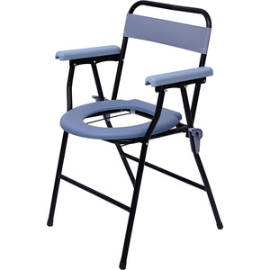 Chaise de toilette pliante Hebei Mingze pour personnes âgées et handicapées, avec dossier et accoudoirs, largeur de siège 40 cm, équipement de sécurité pour salle de bain - Product Image 3