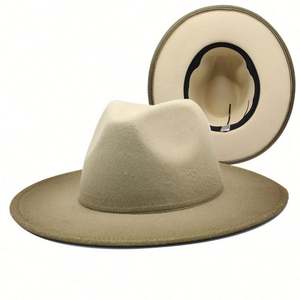 Chapeau Fedora Vintage Bicolore à Rayures pour l'Hiver, Décontracté, Extérieur et Soirées - Product Image 4
