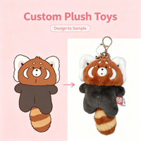 Porte-clés en peluche panda en coton personnalisé, pendentif doux en forme d'animal mignon pour la décoration de sac, cadeau promotionnel