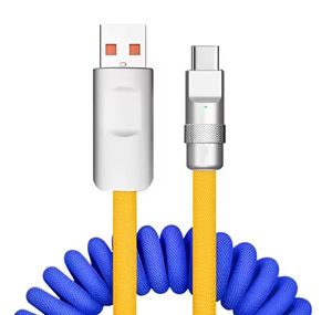 Venta caliente en espiral retráctil de datos Usb Cable de aleación de zinc espiral USB a tipo C Cable de carga móvil - Product Image 6