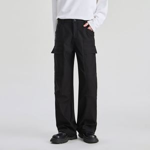 Pantalon cargo décontracté pour homme, automne/hiver 2024, tissu doux composite, coupe ample, jambe droite, taille élastique - Product Image 1