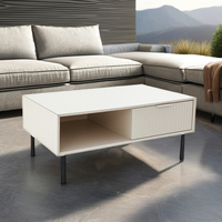 Table Basse Industrielle en Bois Blanc de Luxe Personnalisée, Convertible pour Salon, Salle à Manger, Maison, Villa, Extérieur, Cuisine, Chambre, Hôtel