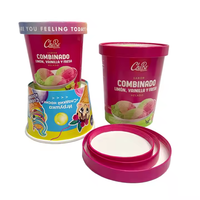 Gobelets à crème glacée en papier de marque imprimés en gros, vente chaude, 3 oz, 4 oz, 5 oz, 6 oz, 8 oz, 10 oz, 12 oz, 16 oz, 20 oz, 24 oz, 26 oz, 32 oz