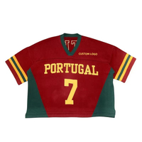 Maillot de football personnalisé avec logo, nouveau design d'été, manches courtes, lettres jacquard brodées, tricoté