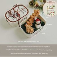 Ensemble de bougies en cire de soja de Noël, bougies parfumées en forme de bonhomme de neige, Père Noël, arbre de Noël et pain d'épices dans une boîte en métal, décoration de maison pour les fêtes, cadeau de fête, OEM