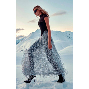 Auza Corset <b>Top</b> <b>Silver</b> Fringe Skirt Dress - Product Image 5