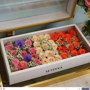 Empaquetado de caja de flores eternas de diseño personalizado para regalo de caja de rosas para el Día DE LA Madre festivo I Love You Forever Flower Package Box