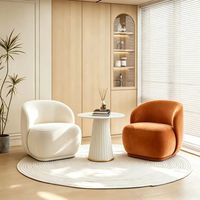 Fauteuil de détente en velours de style minimaliste moderne, rembourré en tissu et éponge, avec pieds en bois, pour salon, chambre, hôtel, bureau