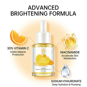 Siero Avanzato alla Vitamina C con Ialuronato di Sodio e Niacinamide 30ml, Riduce Segni dell'<span class=keywords><strong>Acne</strong></span> e Macchie Scure, Idratante, Sbiancante, Riparatore della Pelle - Product Image 2