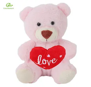 Greenmart थोक लवली वेलेंटाइन आलीशान भरवां भालू खिलौना उपहार पकड़ दिल तकिया नरम प्रेमिका बच्ची गुड़िया