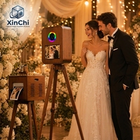 Photomaton haut de gamme pour événements d'entreprise XinChi, écran tactile 13,3 pouces, DNP QW410, bois massif