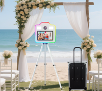 Expédition rapide, cadre lumineux RGB pour photomaton avec trépied réglable en hauteur de 15,6 pouces, trou de montage pour flash réservé, kiosque selfie