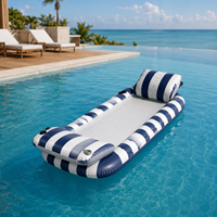 Chaise longue gonflable pour adultes en PVC avec supports latéraux et appui-tête surélevé, marque privée