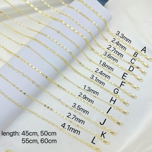 JML 14Kゴールドトーン マルチレングスネックレス マイアミキューバンフラットリンク カーブチェーンネックレス レディース向け - Product Image 5