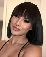Perruque Courte Bob Carré Coloré Brésilien et Péruvien Sans Colle pour Femmes Noires – Dentelle Frontale Colorée avec Cheveux Humains