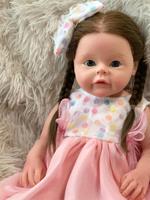 Bébé Reborn Fille en Silicone Plein Corps de 20 Pouces, Réaliste avec Cheveux Longs, pour l'Entraînement et l'Éducation des Nouveaux Parents en Maternité