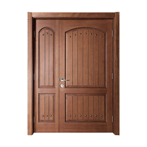 Revestimiento de roble rojo americano, capa de madera, panel de pintura blanca tallada, diseño de puerta principal doble <span class=keywords><strong>desigual</strong></span> - Product Image 6