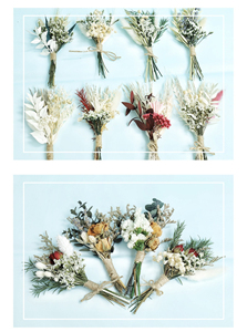 <span class=keywords><strong>Mini</strong></span> bouquet de fleurs séchées naturelles DIY : roses, gypsophile, tiges de blé, boîte cadeau vintage, décoration de carte - Product Image 3