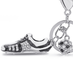 Crystal Football Soccer <b>Shoes</b> Rhinestone Keychains for Car Purse Bag Buckle Pendant Keyrings Key Chains Women Men Gift - Product Image 4