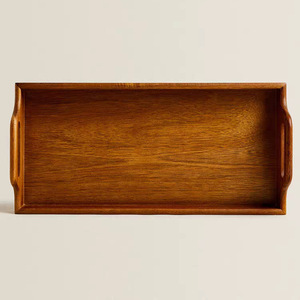 Rectangular Solid Wood <b>Tray</b> Walnut Wood With Handle Household Serving <b>Tray</b> For <b>Tea</b> And Fruit - Product Image 3