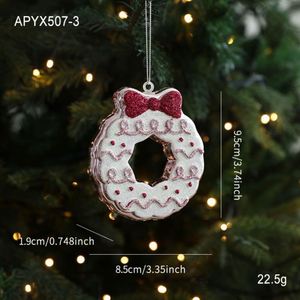 Decoración Navideña con Temática Rosa, Caramelos, Donuts, Muñecos de Nieve, Piruletas, Brillantina, Adornos Navideños Ecológicos de Lujo - Product Image 3