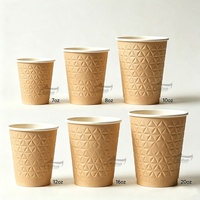 Couvercle de tasse à café en papier gaufré jetable, motif diamant de qualité supérieure, lettrage imprimé personnalisable, pour boissons chaudes à emporter