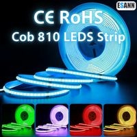 Bande LED COB ESANN 810, flexible, COB RGB, lumière blanc chaud, indice de protection IP20 pour éclairage intérieur, 12V