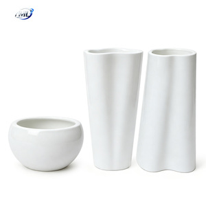 Macetas de Fibra de Vidrio Blancas, Juego de Macetas con Acabado Brillante, Decoración Moderna para Interiores, Exteriores y Jardines Comerciales - Product Image 6