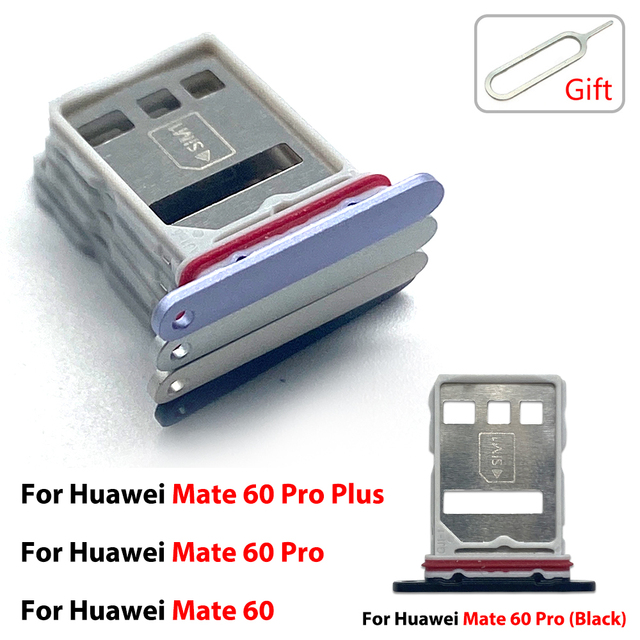 Bulk Discounts Dual Sim Card Tray Holder for Huawei Mate 60 Pro Plus Mobile Sim Card Tray Adapter Phone Spare Parts