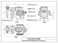 Compresseur Carlyle Carrier 06DR3370DA3650 Neuf Semi-Hermétique Alternatif pour Système de Climatisation HVAC 380V-440V Garantie 1 An
