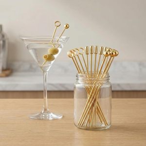 2026 Modernes, durables et écologiques, brochettes à martini et à olives, bâtonnets à mélanger les boissons, brochettes à fruits et brochettes à cocktail en acier inoxydable 18/8 - Product Image 3