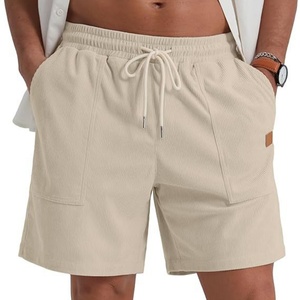 <b>Men's</b> Casual Multicolor Custom Design Corduroy <b>Shorts</b> 100% Polyester Breathable Drawstring Closure Ripped Elastic Waist Relaxed - Product Image 6