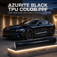 Film de protection de peinture automobile (PPF) en TPU noir métallisé Azurite, haute brillance, aliphatique, auto-réparant