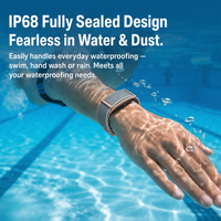 Pulsera Inteligente Multifuncional sin Pantalla, IP68, Monitor de Frecuencia Cardíaca, Presión Arterial y Sueño, para Gimnasio, Correr, Cuidado de Personas Mayores, OEM
