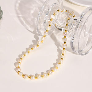 Collar de Perlas Naturales de Agua Dulce, Joyería de Lujo Ligero, Resistente al Agua, No se Deslustra, Cadenas Finas con Cuentas de Piedra Natural - Product Image 3