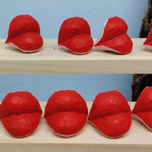 Wooden Lip <b>Keychain</b> Carved Lips 3x3x2.5 Cm Portable Gift For Couples Friends - Product Image 4