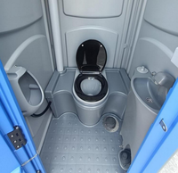 Toilette à squat mobile Cabine portable en plastique avec réservoir d'eau pour le marché du Moyen-Orient à Dubaï