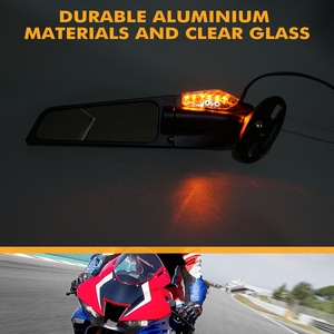 BEVINSEE para Suzuki GSXR1000 para <span class=keywords><strong>Yamaha</strong></span> R3 R15 R6 V3 V4 Motor espejos retrovisores con señal <span class=keywords><strong>de</strong></span> giro LED 2001 2002 -2019 2020 <span class=keywords><strong>2021</strong></span> - Product Image 4