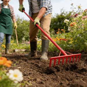 Râteau de désherbage industriel en acier au manganèse forgé monobloc à neuf dents pour l'entretien des fermes et des jardins (vente en gros) - Product Image 5