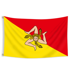 <span class=keywords><strong>Bandera</strong></span> de Poliéster de Alta Calidad al por Mayor de <span class=keywords><strong>Sicilia</strong></span>, <span class=keywords><strong>Bandera</strong></span> Personalizada de 90*150cm con Funda y Ojales para Actividades Promocionales - Product Image 1