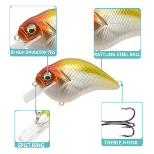 Vendita calda 65mm 16g Mini Crankbait di alta qualità <span class=keywords><strong>esca</strong></span> dura <span class=keywords><strong>per</strong></span> spigola <span class=keywords><strong>persico</strong></span> <span class=keywords><strong>trota</strong></span> pesca galleggiante pesci d'acqua dolce fiumi laghi - Product Image 2