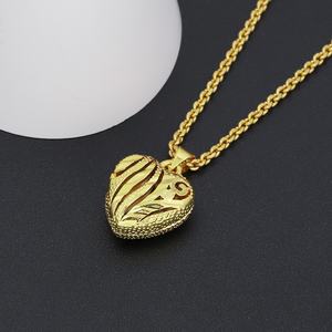 Collier pendentif en forme de cœur en laiton plaqué or 24 carats pour enfants JXX - Product Image 2