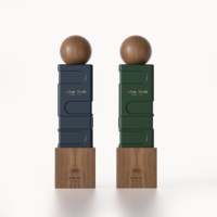 Flacon de parfum vide OEM 100 ml, design de flacon de parfum de luxe vert antique avec bouchon rond en bois