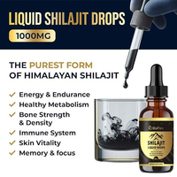 Vente en gros OEM Marque privée 30ml 100% Huile de résine de Shilajit de l'Himalaya en gouttes liquides, Compléments alimentaires pour la santé et la concentration cérébrale