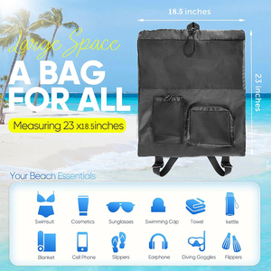 New Arrivals Mesh Swim Beach Drawstring <b>Backpack</b> Waterproof Gym Bags for Women and Men <b>Large</b> Pool Swimming Bag - Product Image 2