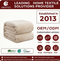Couverture en flanelle beige ignifuge et antistatique 100 % polyester, style américain, pour lit domestique, fabriquée sur mesure par Orvetex Direct Factory