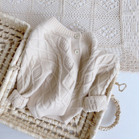 Ropa de Invierno para Niños, Cárdigan para Bebés y Niñas Pequeñas, Suéter Beige Sólido Informal 2043AWY01033