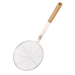 Stainless Steel Wooden Handle Strainer Spoon For Noodles Dumplings Frying Hot Pot Kitchen Utensil - Product Image 4
