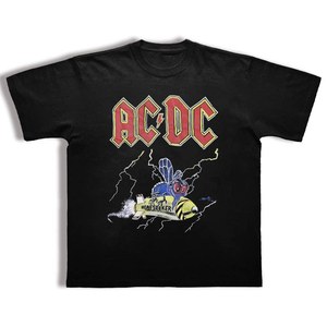 Maglietta <span class=keywords><strong>AC</strong></span>/DC Band Retrò Americana Vintage con Cartoni Animati, Unisex, in Puro Cotone Traspirante, Stile Rock a Maniche Corte - Product Image 6