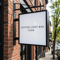 Panneau lumineux personnalisé rétroéclairé pour l'entrée du studio et du bureau de conception moderne de petite taille – Fournisseur de signalétique, boîte à lumière à éclairage latéral